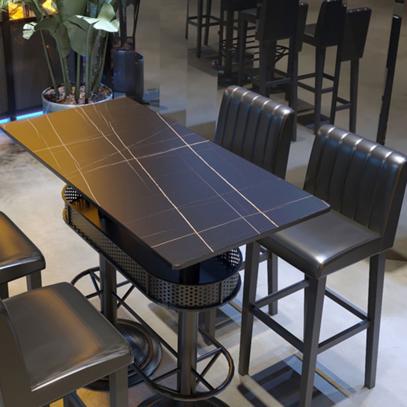 Industrial Style Bar Table Living Room Bistro Bar Desk with Storage