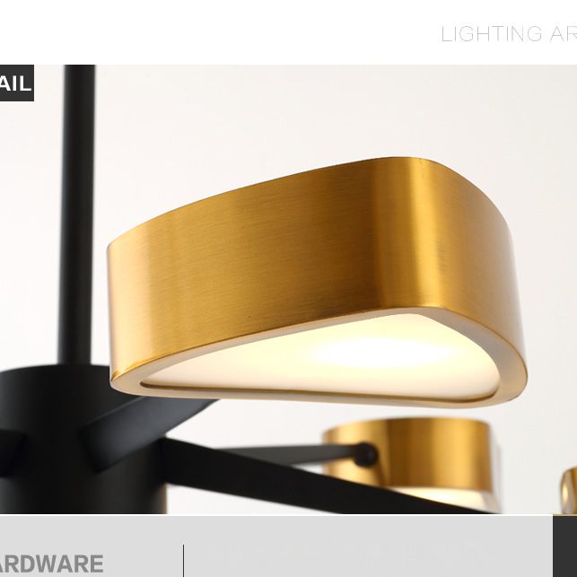 Post-Modern Metal Hanging Chandelier Light Triangular Ceiling Chandelier in Gold for Living Room