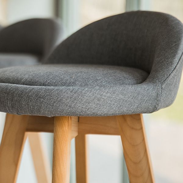 Scandinavian Matte Finish Upholstered Counter Height Stool Footrest Home Barstool
