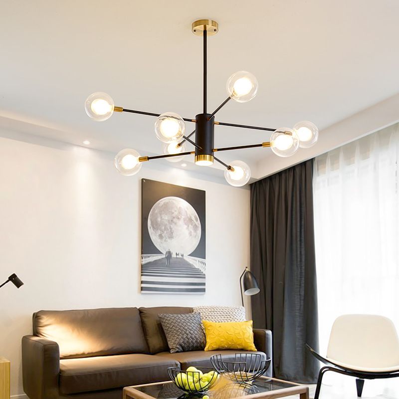 Multi Light Spherical Branch Hanging Lights Modern Style Glass Hanging Lighting for Study