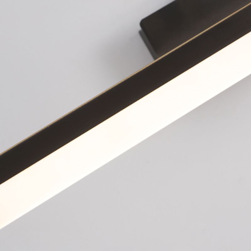 Linear Shade Metal Wall Sconce Modern Style 1 Light Mirror Wall Mounted Light in Black