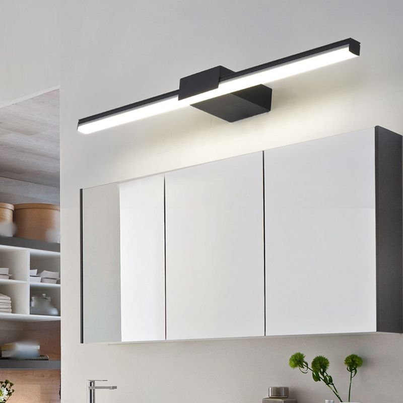 Modern Style Strip Shape Wall Lighting Metal 1 Light Wall Sconces for Shower Room