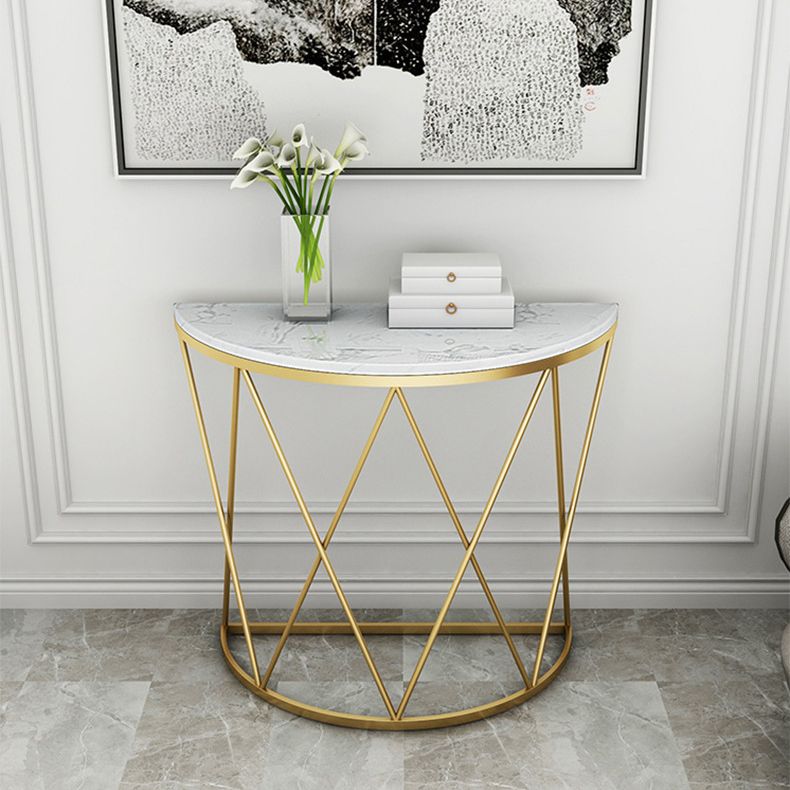 Glam Marble Console Table Stain Resistant Console Sofa Table for Hall