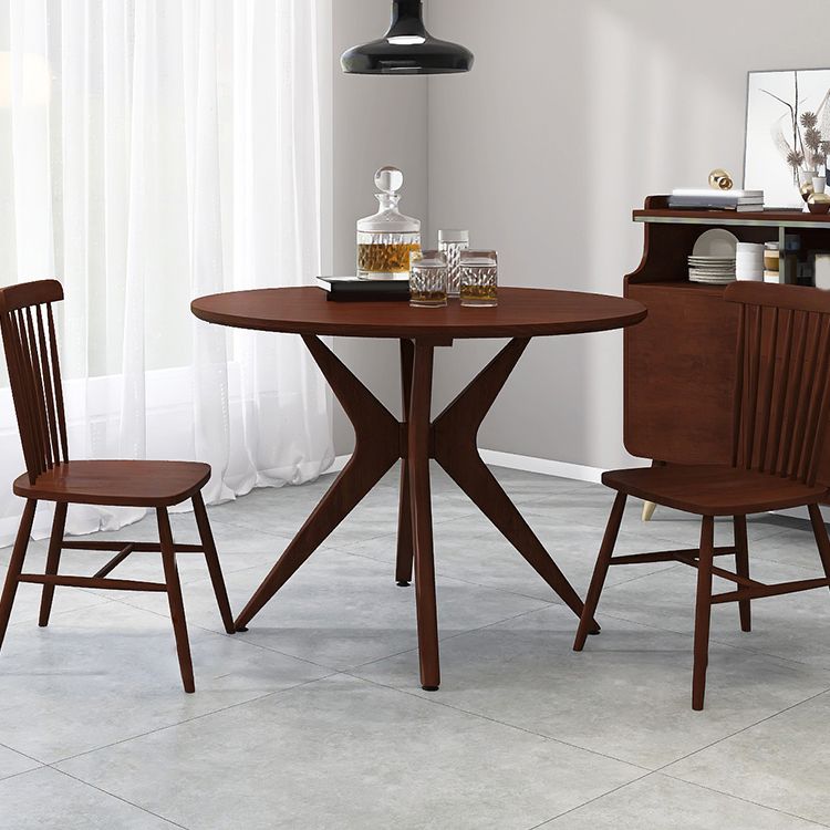 1/2/3/4 Pieces Solid Wood Dining Set Modern Pine Wood Round Table with Wooden Chairs