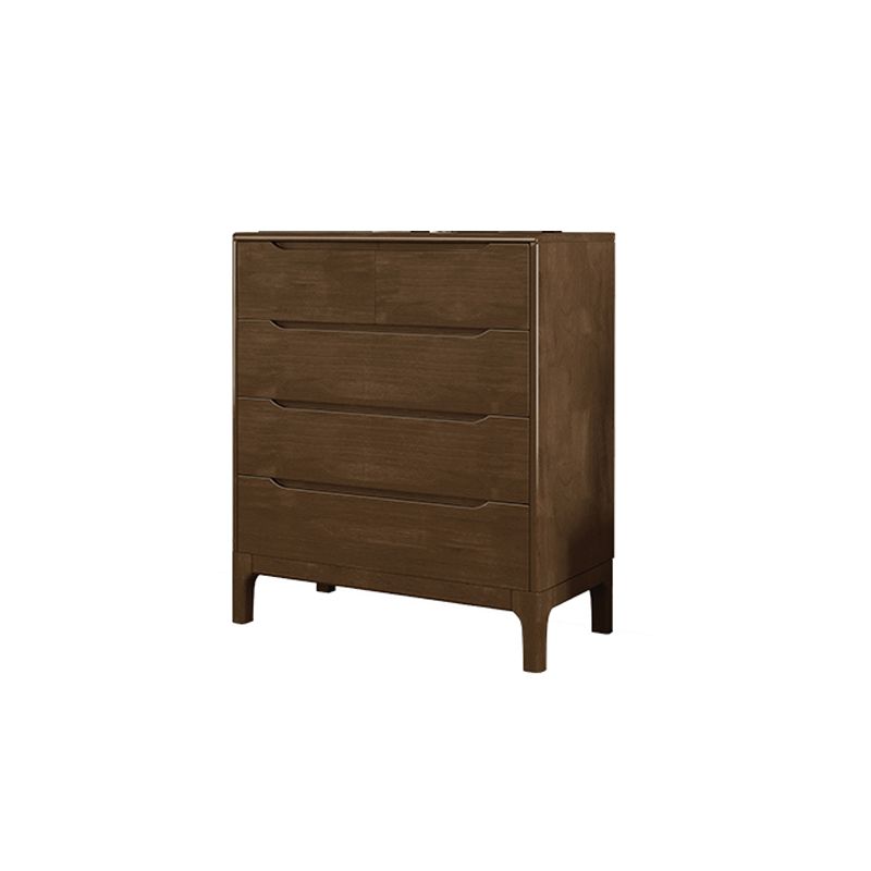 Espresso Solid Wood Accent Chest Mid-Century Modern Storage Cabinet with Drawers