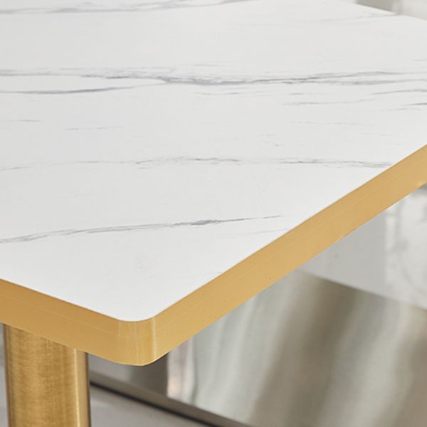 Wooden Dining Room Table for 2 Person with Metal Pedestal Base