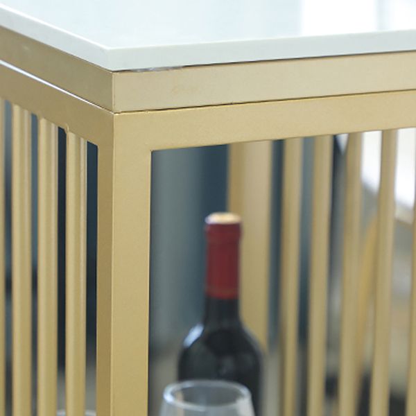 Glam 1/2/3 Pieces Bar Table Set Rectangle Stone Counter Table with High Stools