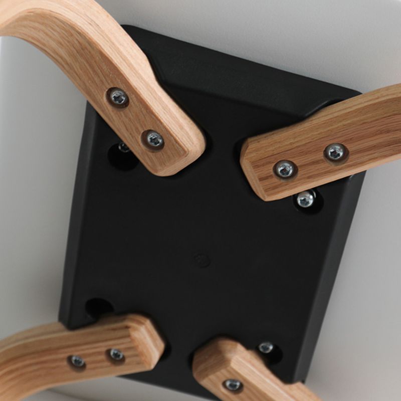 Plastic Low Back Bar Stools Scandinavian Beech Wood Base Barstool