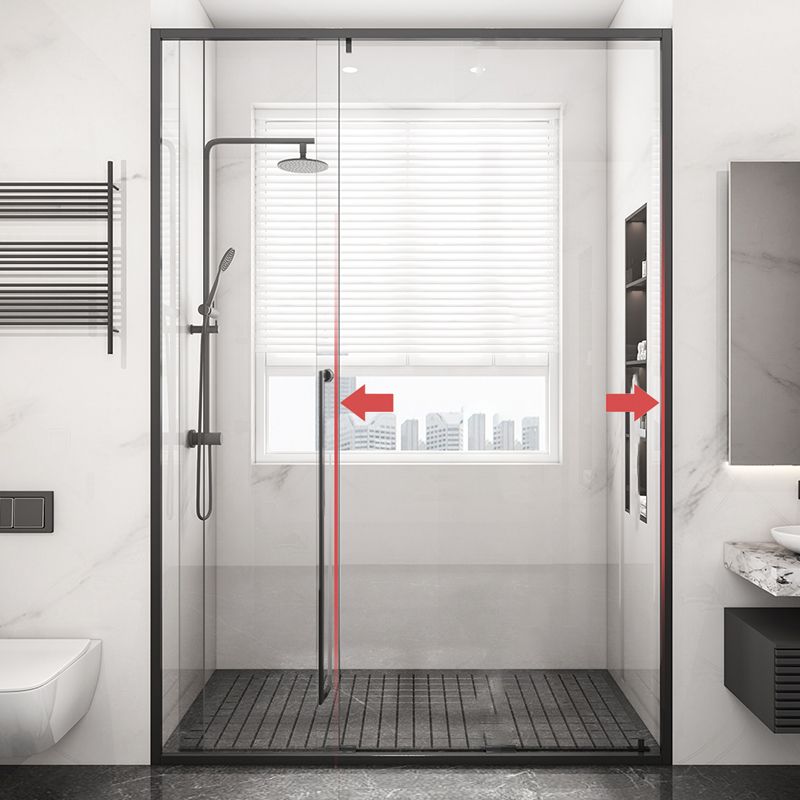 Single Sliding Triple Linkage Shower Door Semi-frameless Tempered Glass Shower Door