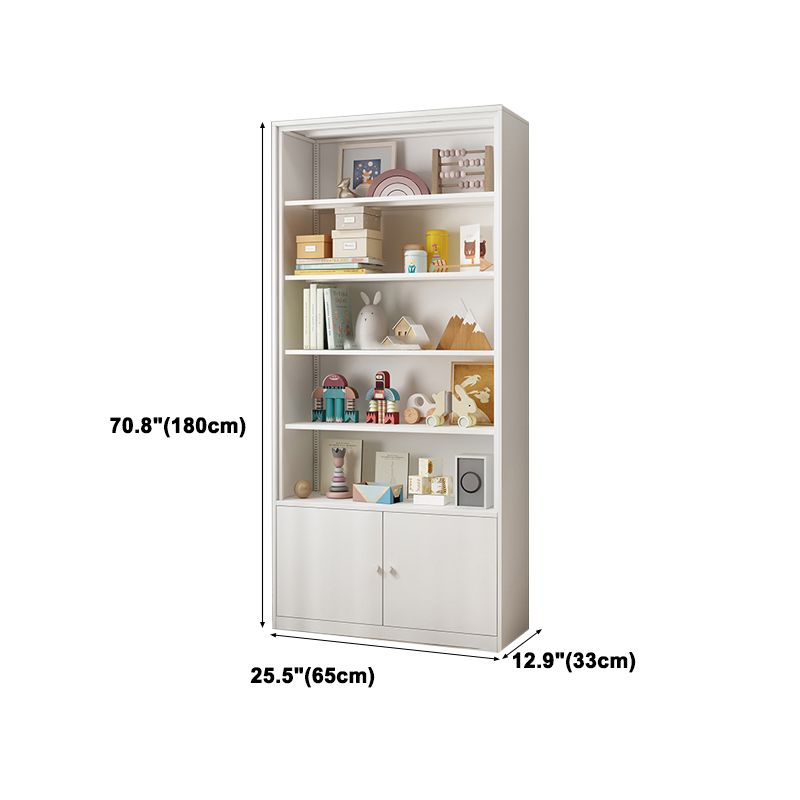 Modern Style Metal Bookshelf White Closed Back Bookcase for Home Office