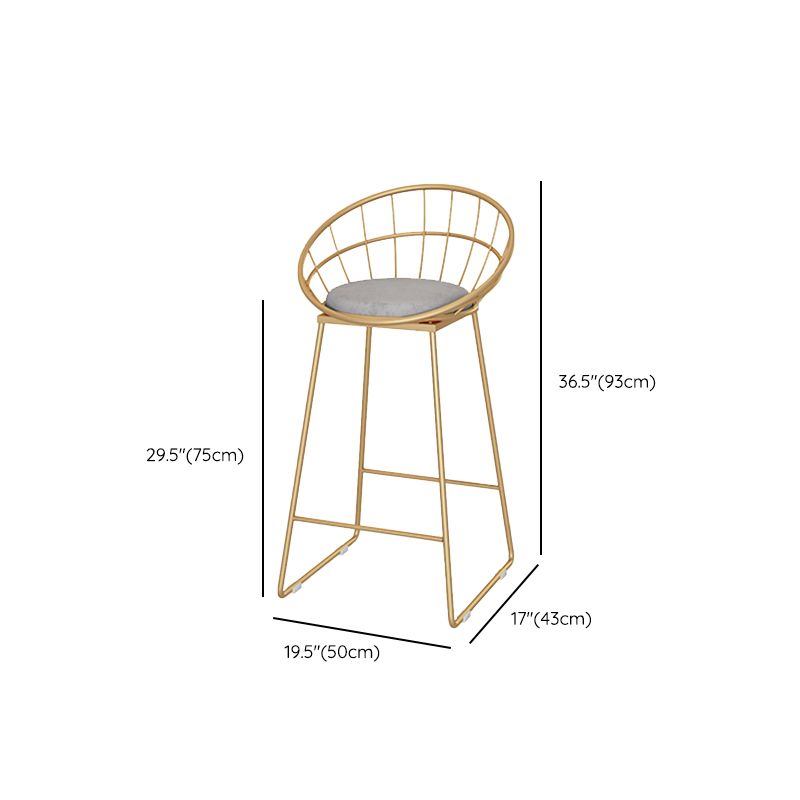 Round Bar Stools Metal Armless Dining Stools with Gold Metal Base