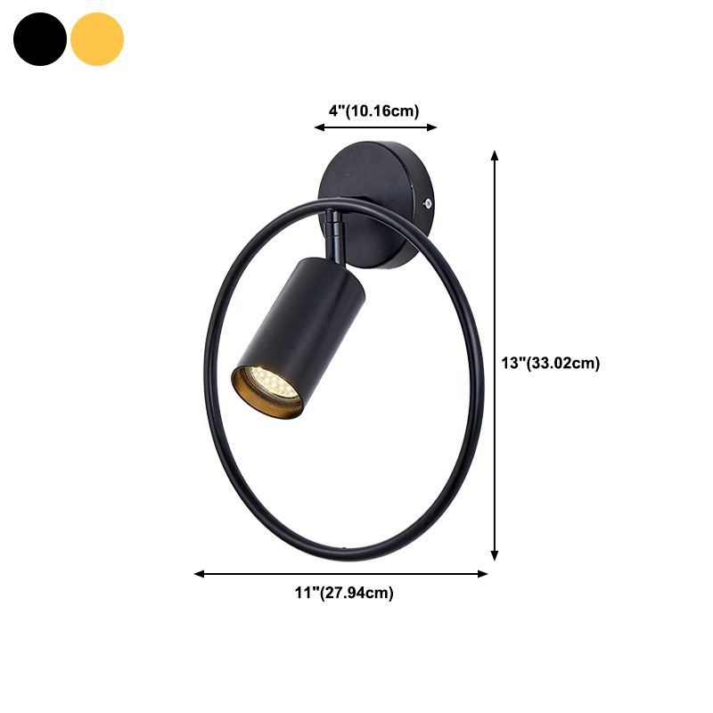 Single Golden/Black Contemporary Wall Mounted Sconce LED Iron Wall Light