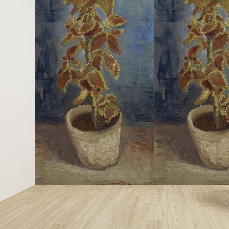 Pot Plant Wall Mural Modern Decorative Dining Room Wall Covering, Custom Printed