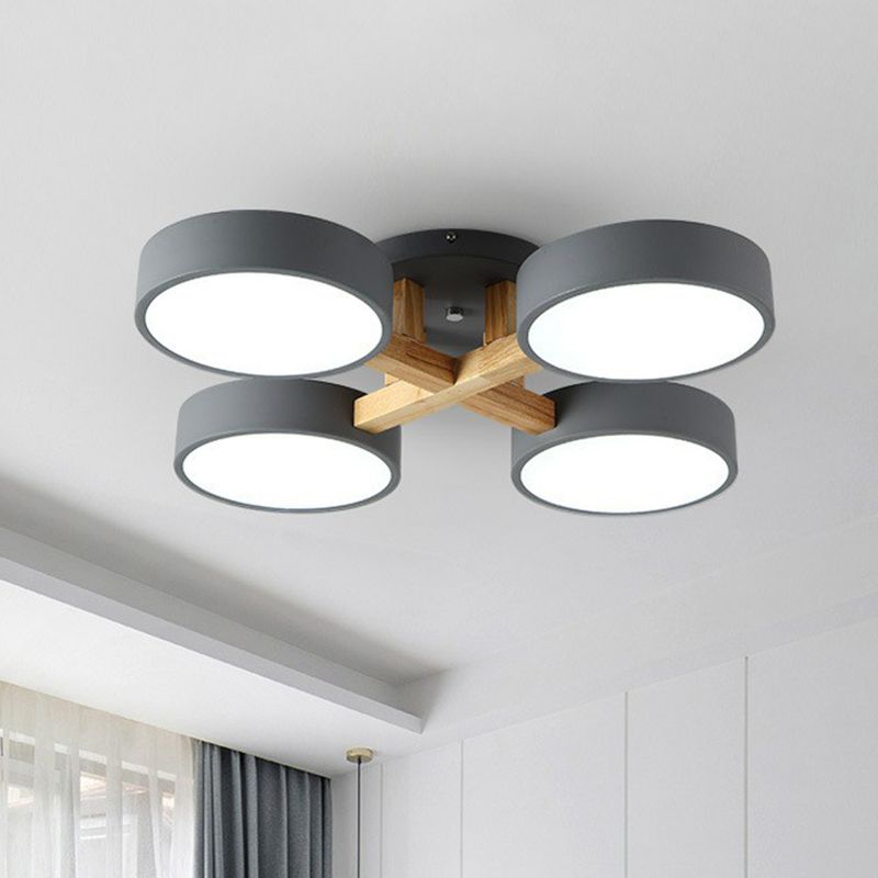 Acrylic Circular Shade Flush Mount Light Nordic Style Semi Flush Ceiling Light for Living Room