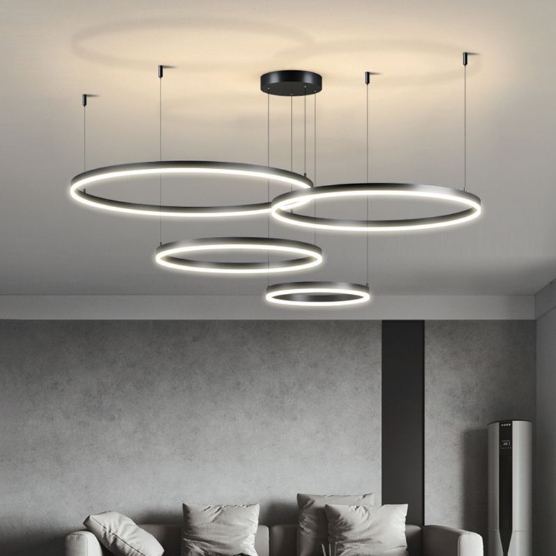 Unique Shape Chandelier Modern Style Metal Multi Light Hanging Lamp for Bedroom