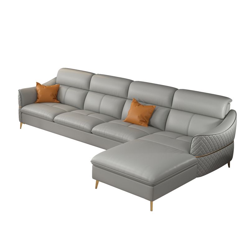 36.22" Tall Modern Genuine Leather Sectional/Sofa with Cushion Back