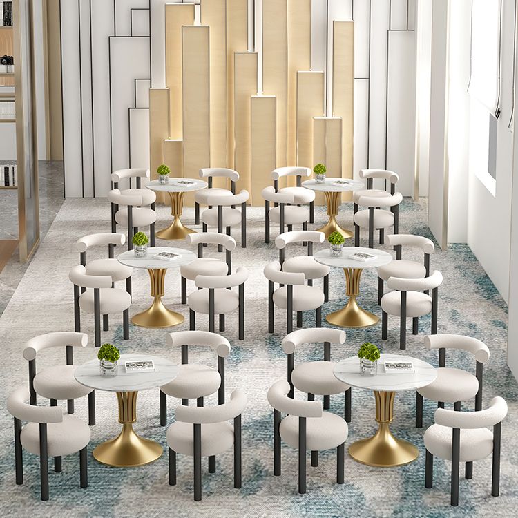 Round Luxury Style Dining Table Fixed Table with Sintered Stone