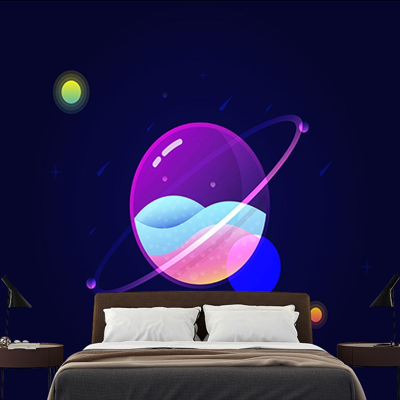 Cosmic Illustration Removable Wall Mural for Sitting Room, Mildew Resistant