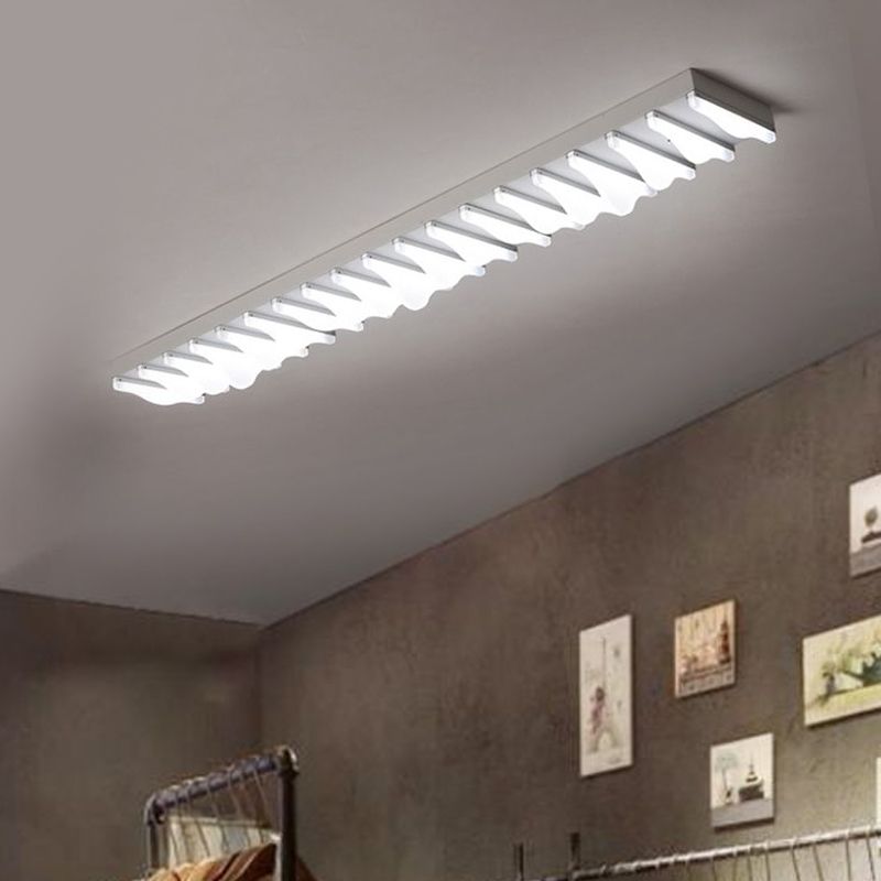 16"/23.5"/31.5" Wide Acrylic Rectangular Ceiling Flush Light Fixture Modern LED White Flushmount in Warm/White Light