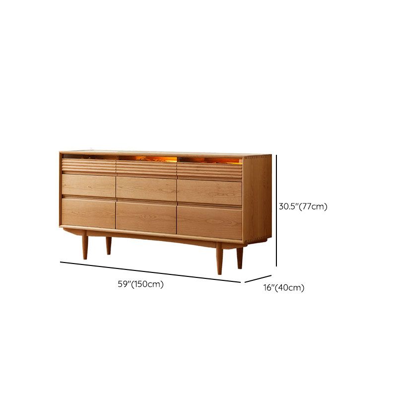 Contemporary Horizontal Double Dresser Wooden Storage Chest Dresser for Bedroom