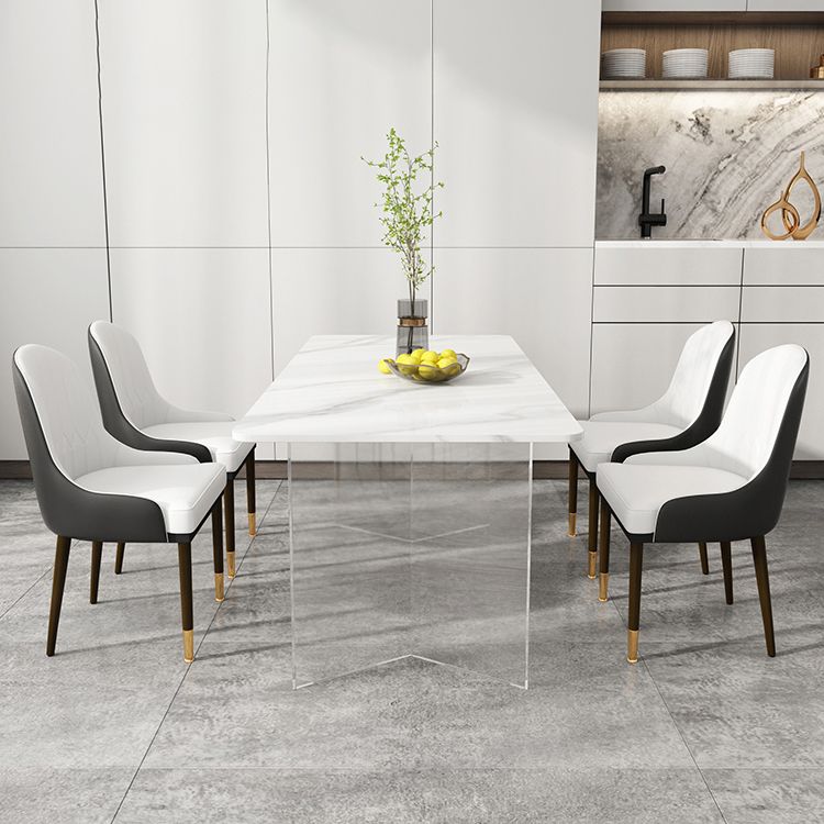 Modern 1/2/5/7 Pieces Dining Set Rectangle Stone Dining Table for Dining Room