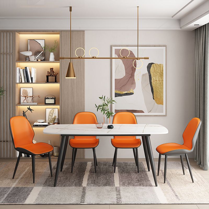 Upholstered Contemporary Restaurant Side Chair Parsons Matte Finish Dining Chair