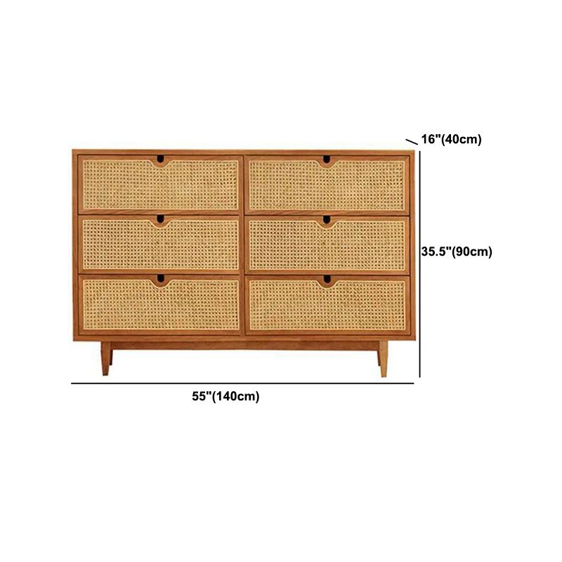 Modern Accent Chest Rectangle Side Cabinet with Natural Finish