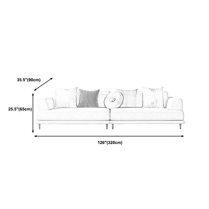 Linen Recessed Sofa Modern Arm Cushions 35.4"W Sofa for Living Room