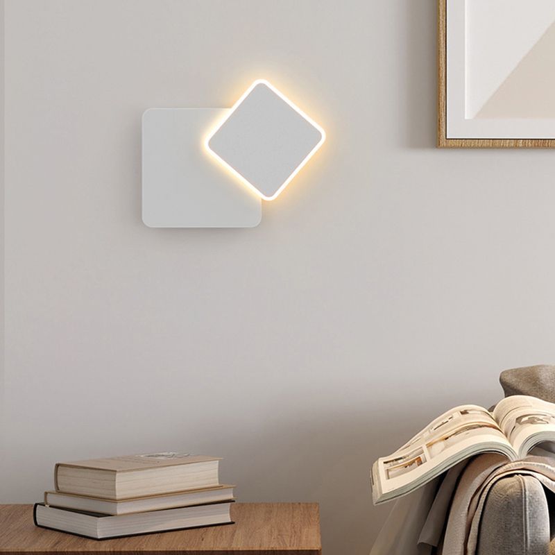 Single White Modernism Wall Mounted Sconce Statement Wall Light for Bedroom