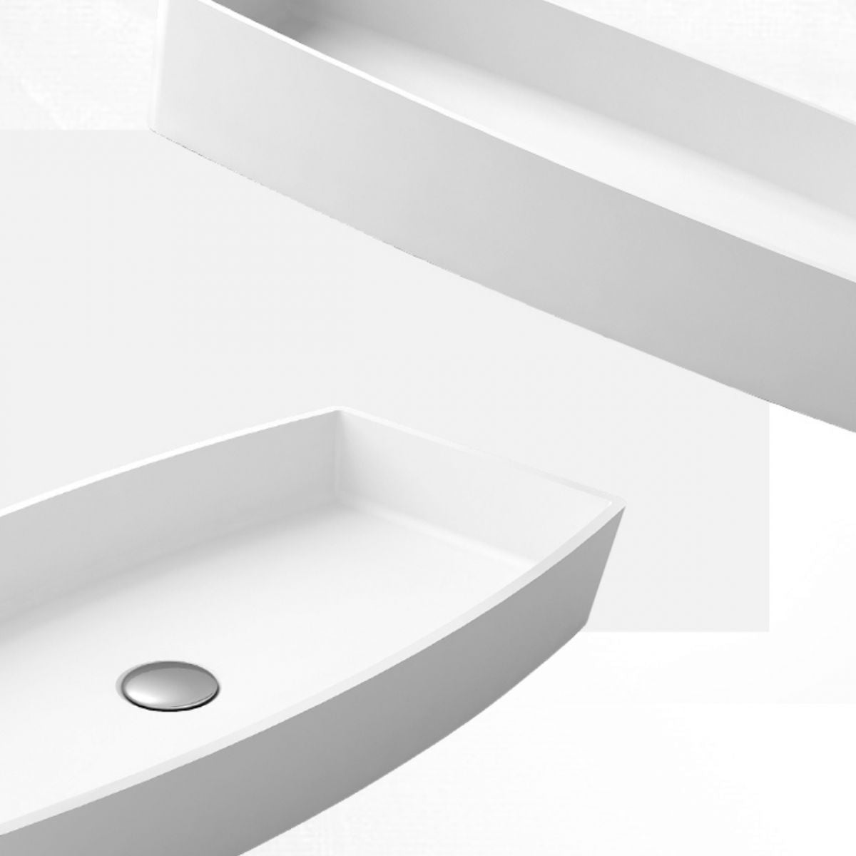 Modern Bathroom Sink Man Made Rock Rectangular Vessel Lavatory Sink(Not Included Faucet)