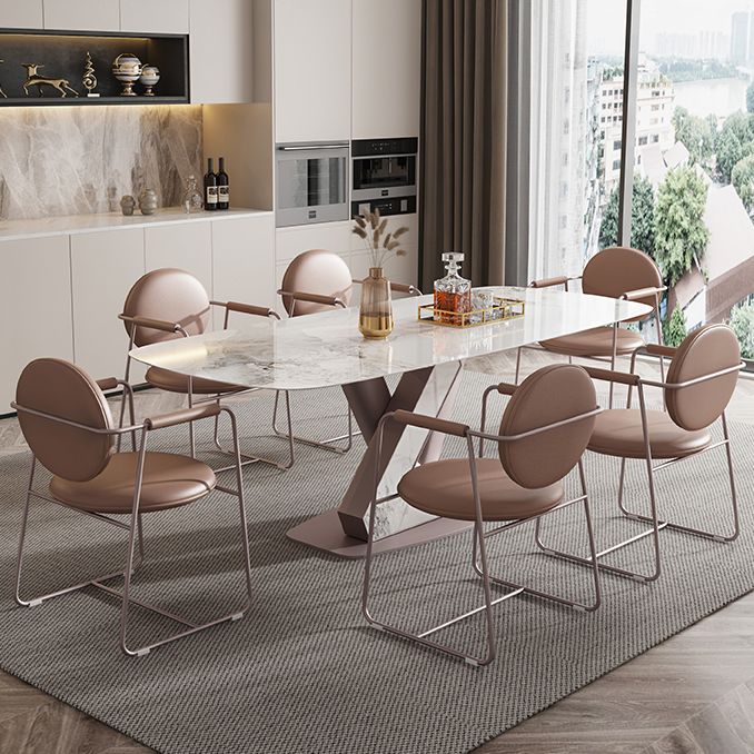 Modern Sintered Stone Dining Table Set 1/2/5/7 Pieces Rectangle Dining Set