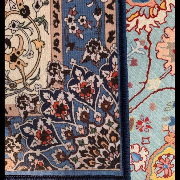 Multikoler viktorianischer Indoor-Teppich Polyester Blumendruck Teppich nicht rutschfest