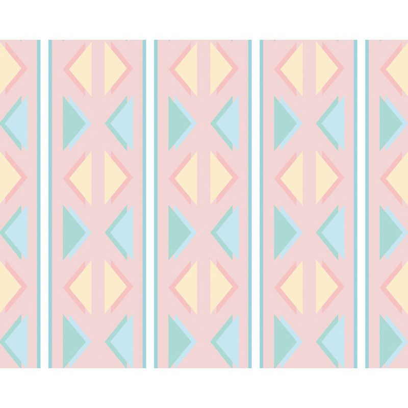 Contemporary Modern Rug in Pink Triangle Pattern Rug Polyester Stain-Resistant Carpet for Home Decoration