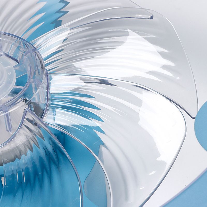 Circular Cartoon Ceiling Fan Light Fixture Children Bedroom LED Semi Flush Mount Lamp