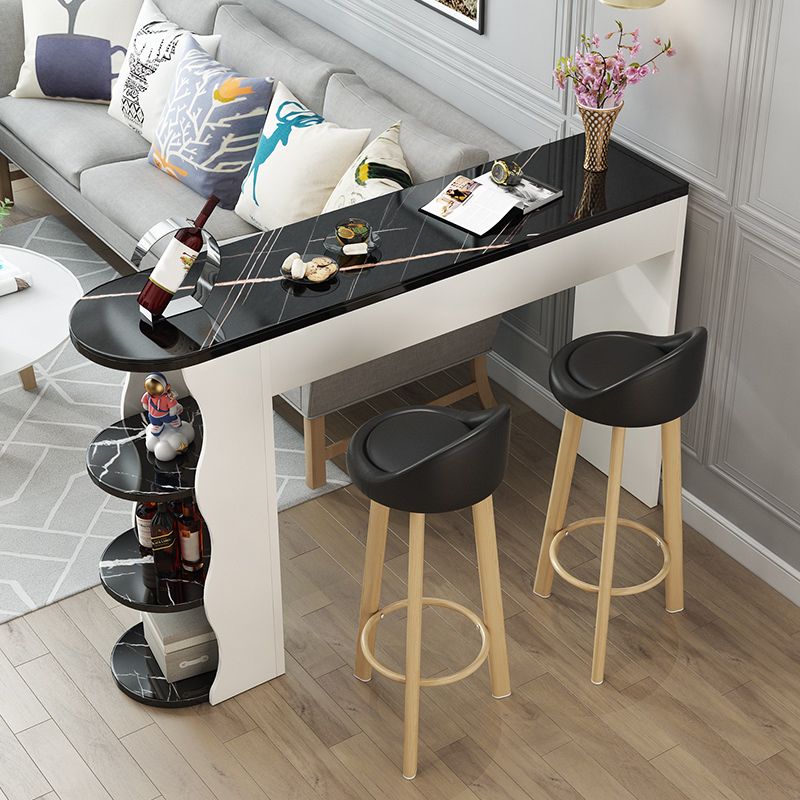 Glam Free Form Pub Table Set 1/2/3 Pieces Matte Finish Bar Set