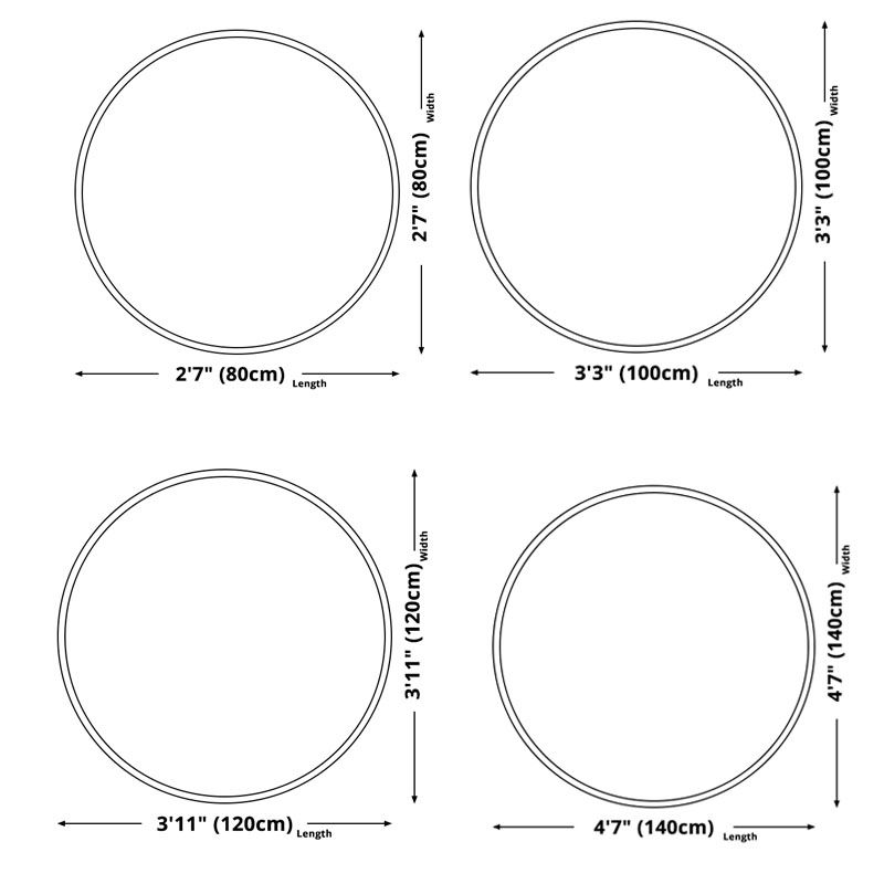 Round Graphic Print Rug Creative Area Carpet Polyester Non-Slip Backing Carpet for Home Decoration