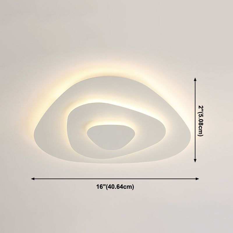 Lacquered Iron LED Ceiling Light in Modern Minimalist Style Acrylic Geometric Flush Mount in White