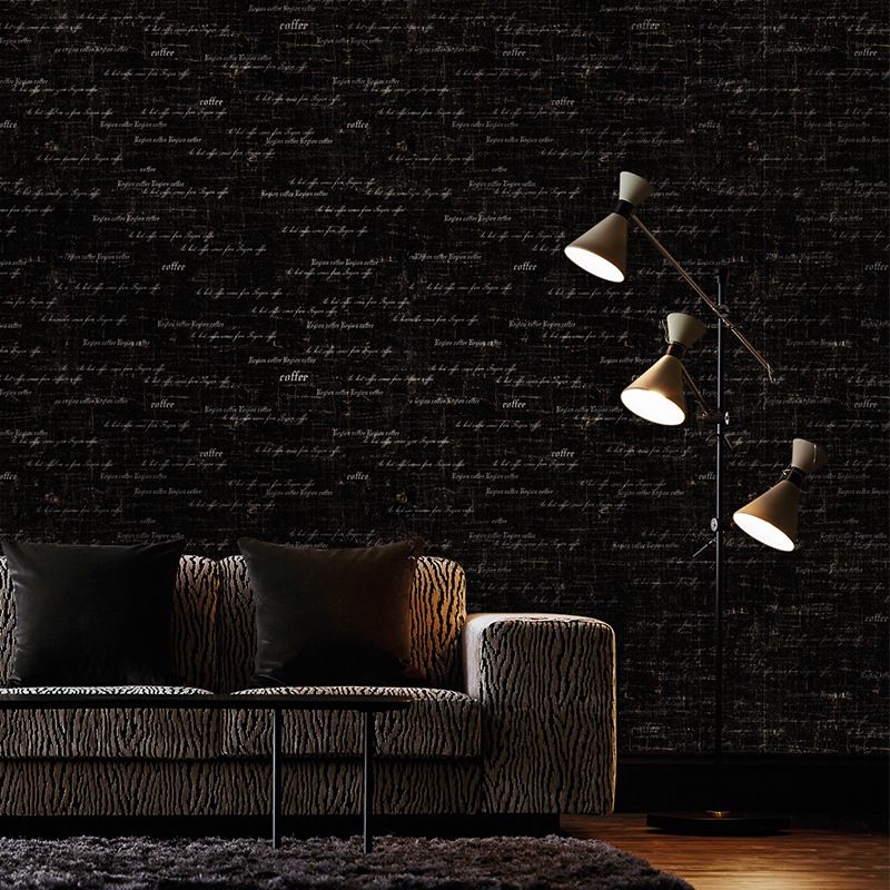 Coffee Shop Wallpaper with English Letters Design, 21-inch x 33-foot, Non-Pasted