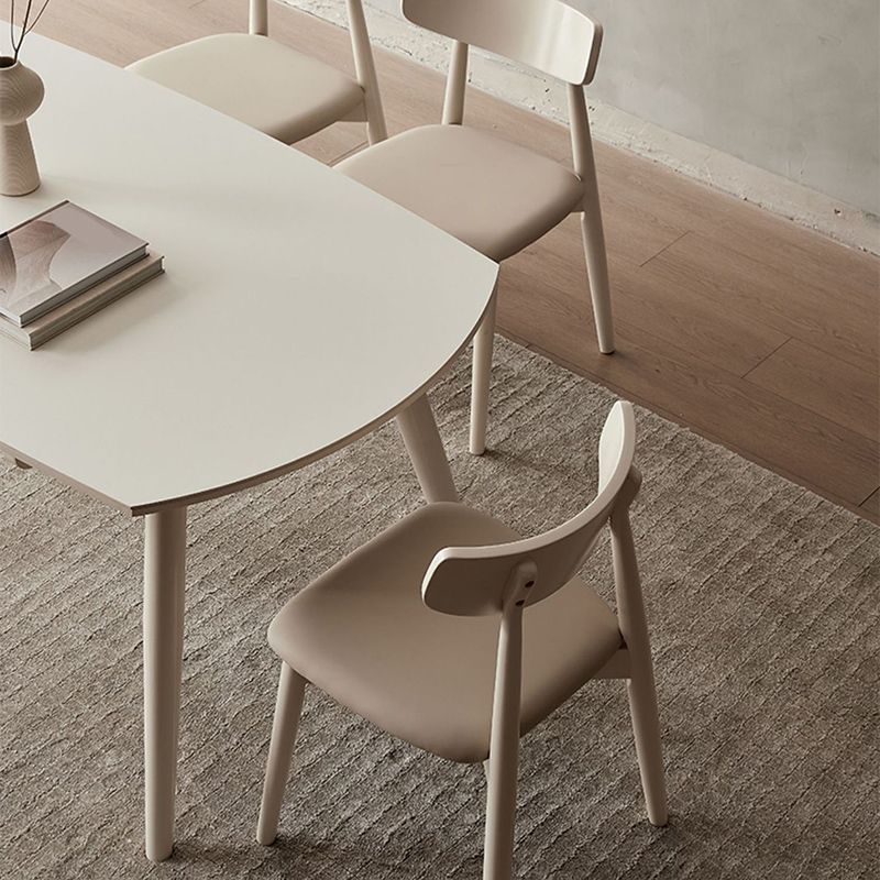 Contemporary Kitchen Dining Side Chair Oak Open Back Dining Chair