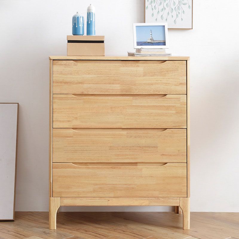 Rubber Wood Contemporary Storage Chest Bedroom Chest with Drawers