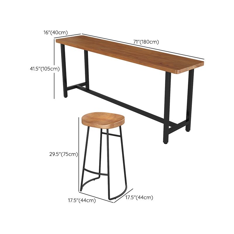 1/9 Pieces Bar Stool and Table Set Rectangular Pub Table Set