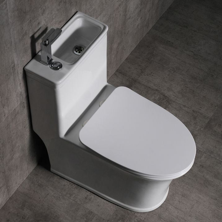 Contemporary Flush Toilet Floor Mount One-Piece Toilet Porcelain Urine Toilet