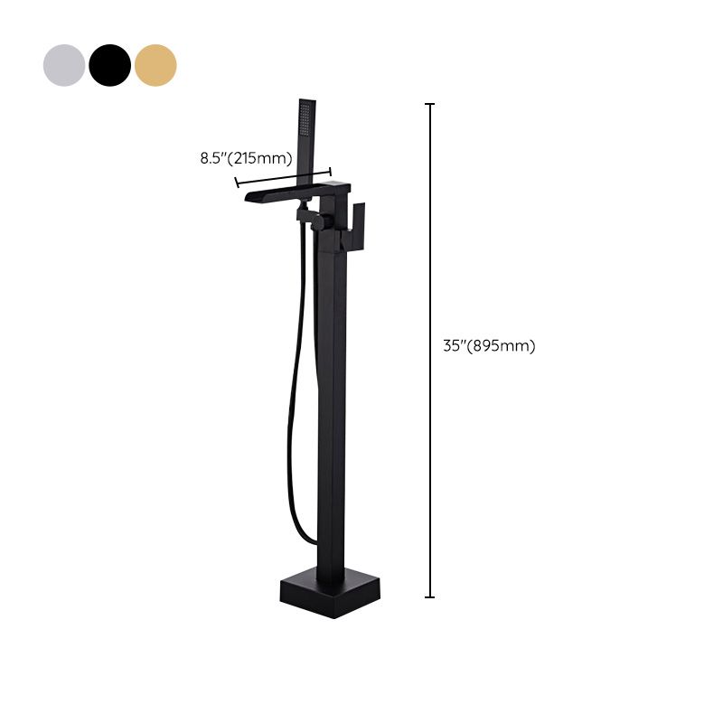 Modern Freestanding Tub Filler Trim Copper Floor Mounted Freestanding Bathtub Faucet