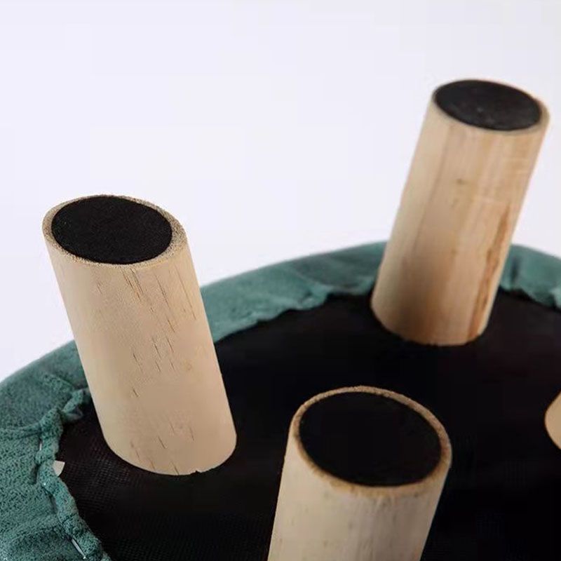 Contemporary Pouf Ottoman Cotton Upholstered Animal Shape Ottoman with Chair Legs