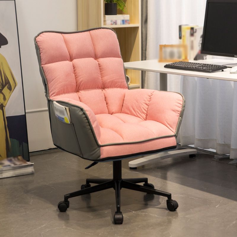 PU Leather Accent Armchair Wheels Arms Included Chair for Living Room