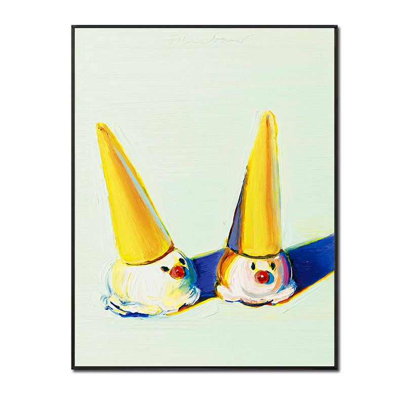 Ice Cream Painting Yellow Canvas Materials Wall Art Print Textured, Multiple Sizes