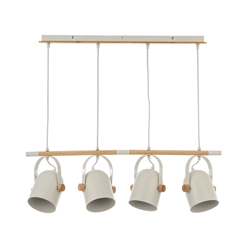 Adjustable Dome Shade Island Lighting Metal Triple Light Nordic Style Ceiling Pendant in White