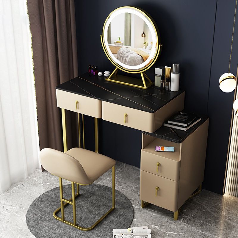 Bedroom Make-up Vanity 33.46" L Glam Dressing Table with 4 Drawers