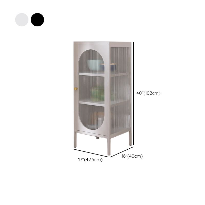 Contemporary Metal China Cabinet Glass Doors Hutch Cabinet for Living Room