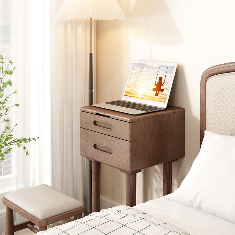 Mid-Century Modern Make-up Vanity Solid Wood Flip-Top Dressing Table